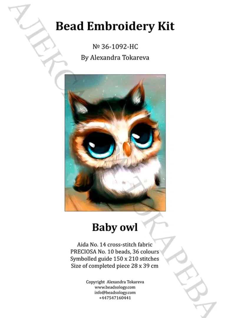 Baby Owl - Bead Embroidery Kit