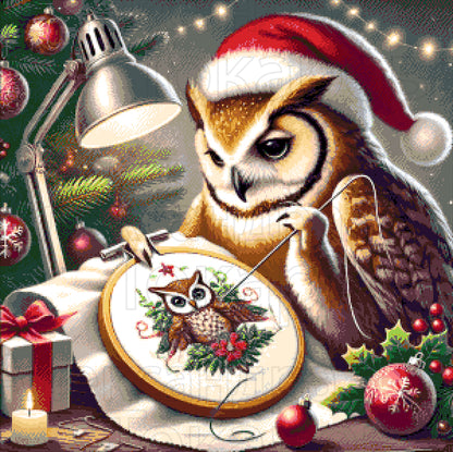 Crafty Chrsitmas Owl - Bead Embroidery Kit