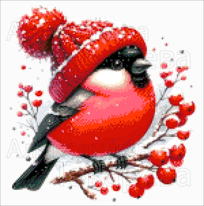 Rosy Bullfinch - Bead Embroidery Kit