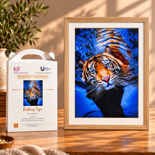 Bathing Tiger - Bead Embroidery Kit