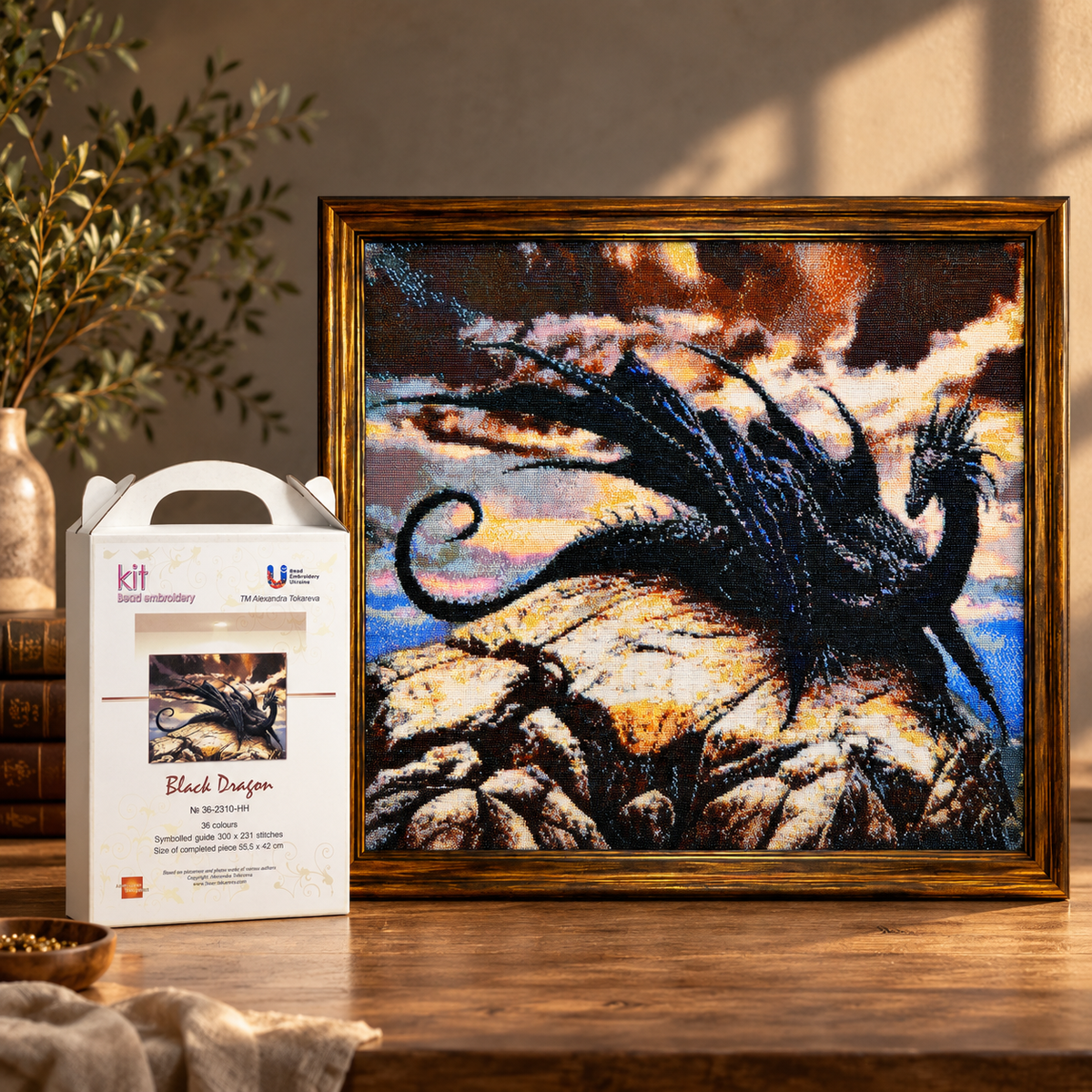 Black Dragon - Bead Embroidery Kit