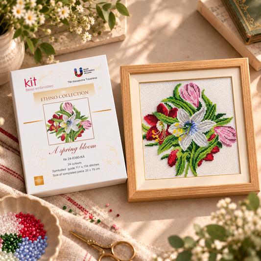 A spring bloom - Mini Bead Embroidery Kit