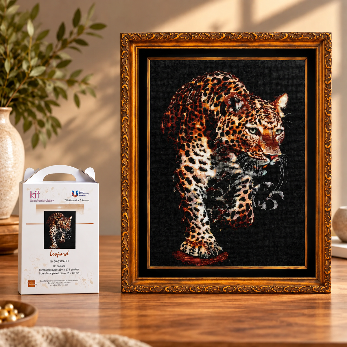 Leopard - Bead Embroidery Kit