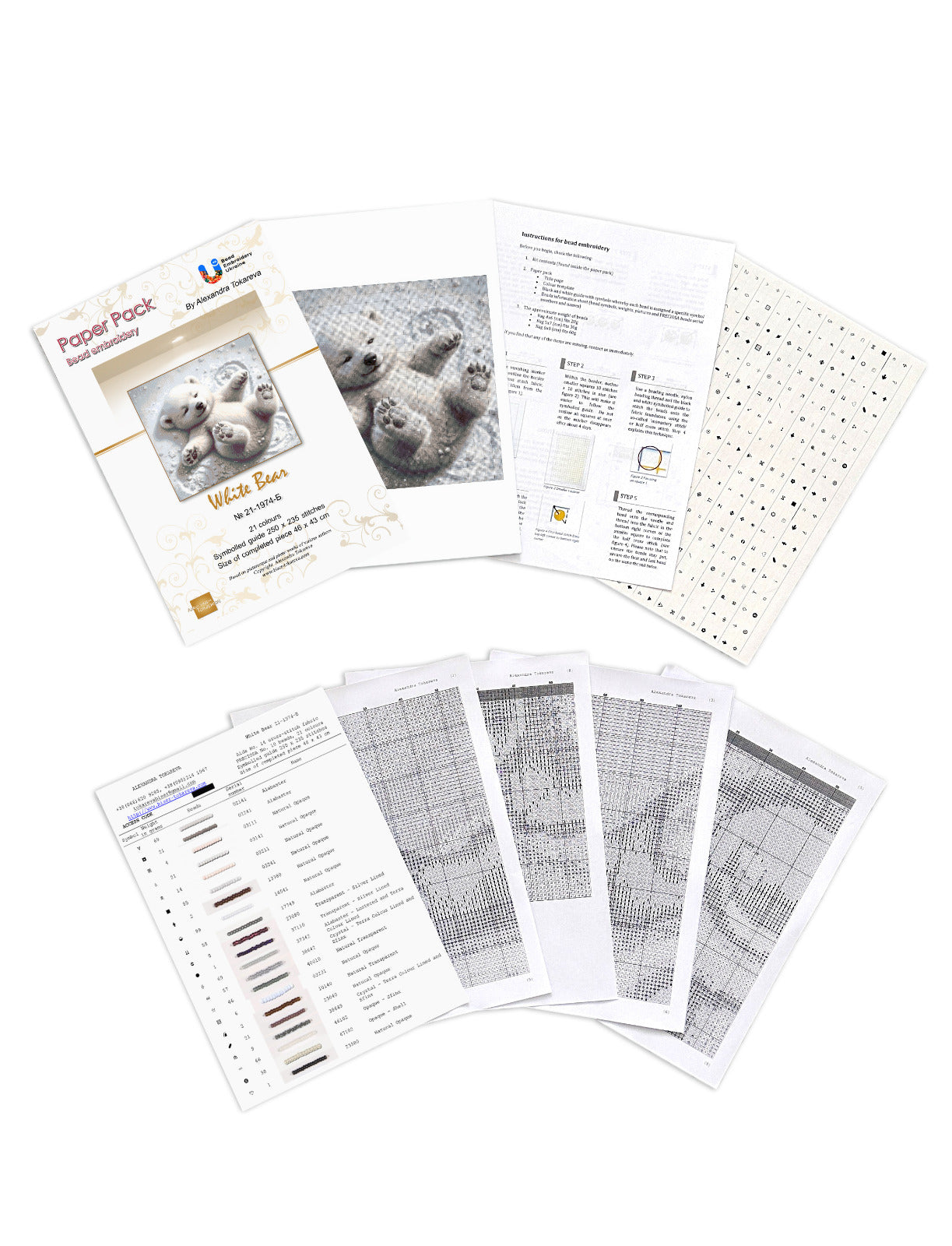 White Bear - Bead Embroidery Kit