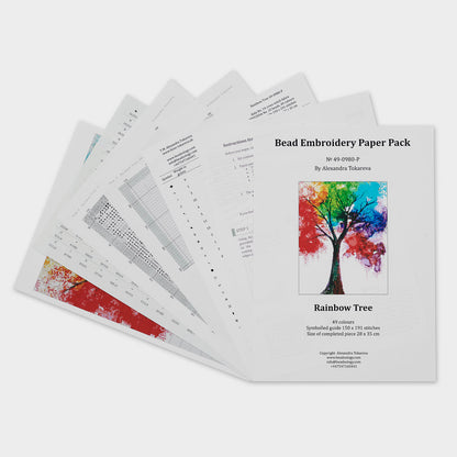 Beadsology Amur Tiger bead embroidery kit instructions and symbol guide with detailed pattern sheets