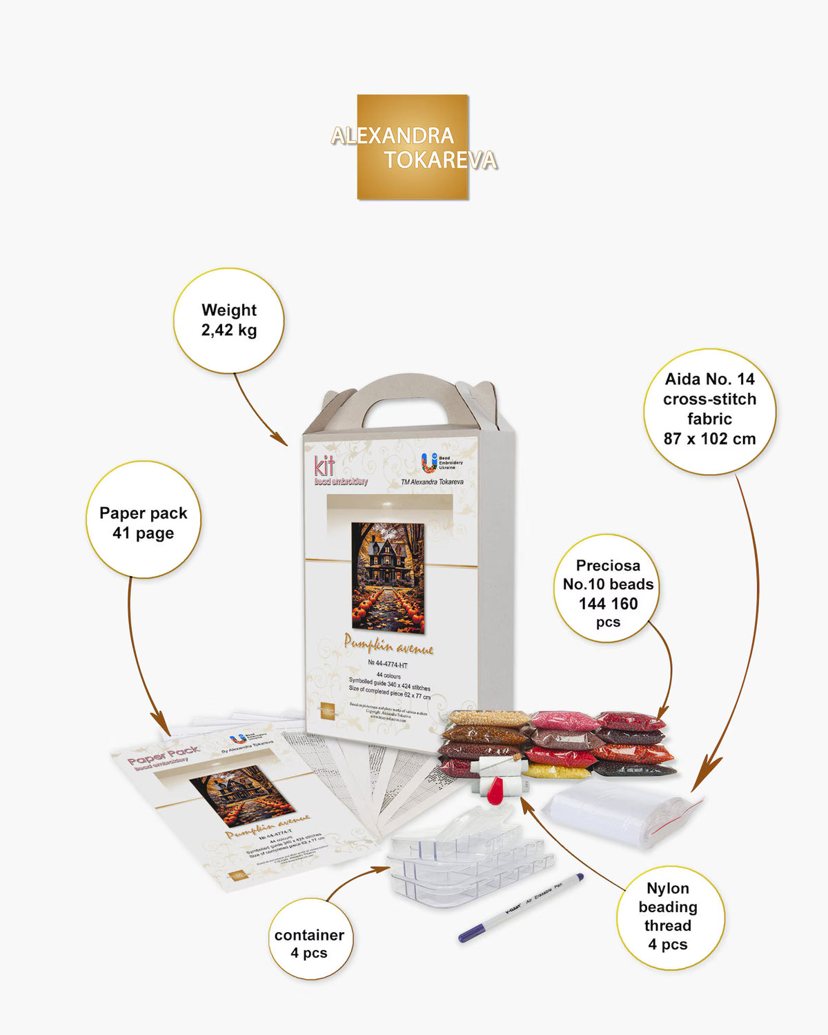 Pumpkin Avenue - Bead Embroidery Kit