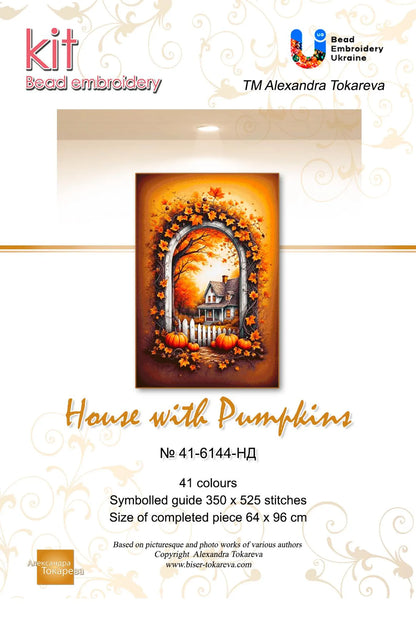 House with Pumpkins - Bead Embroidery Kit