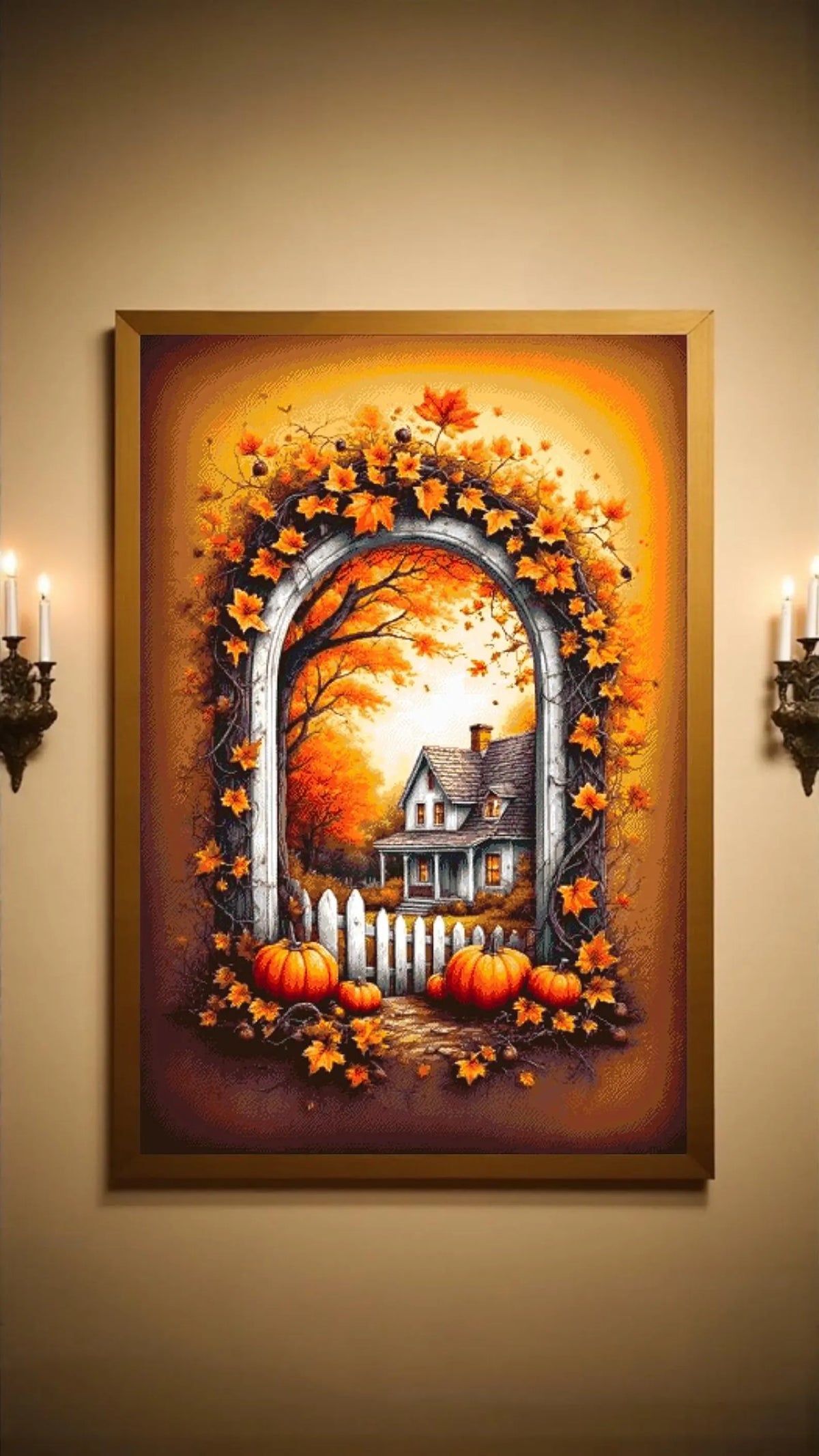 House with Pumpkins - Bead Embroidery Kit