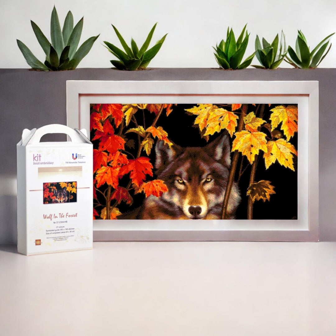 Wolf in the Forest - Bead Embroidery Kit