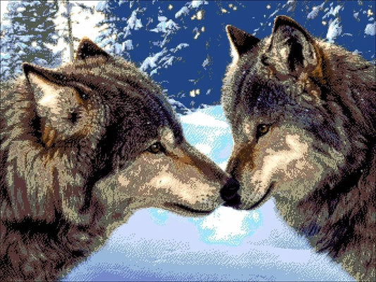 Pair of Wolves - Bead Embroidery Kit
