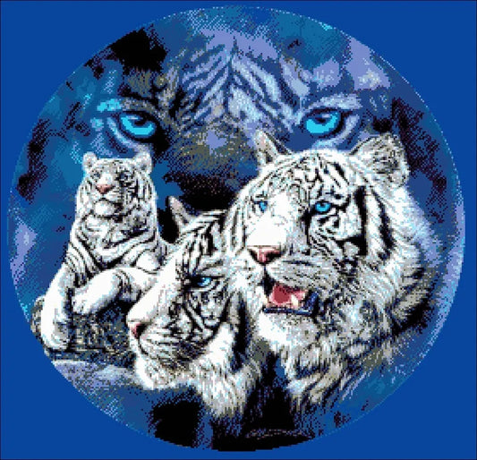 White Tigers - Bead Embroidery Kit