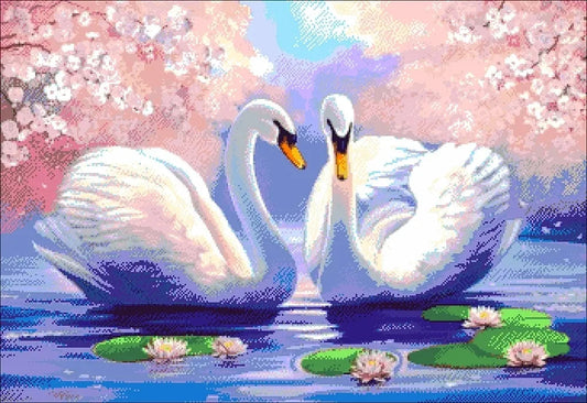 Pair of Swans - Bead Embroidery Kit
