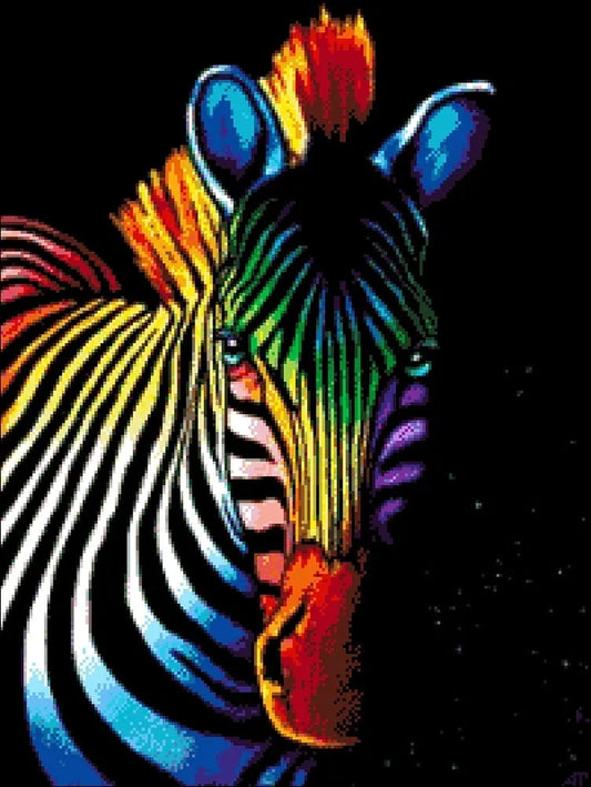 Rainbow Zebra - Bead Embroidery Kit